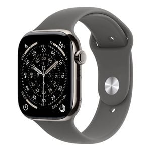 Apple Watch Series 11 GPS + Cellular 46mm Natural Titanium Case w/ Stone Grey Sports Band (M/L)