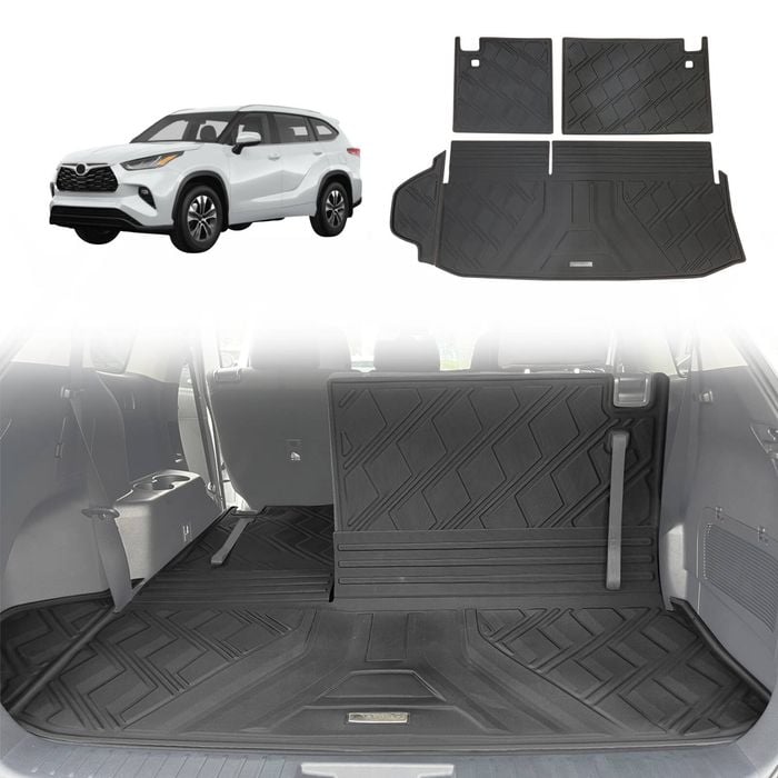 AUSGO Boot Liner for Toyota Kluger 2021-Onwards 3-Piece Set Cargo Trunk Mat Boot Mat