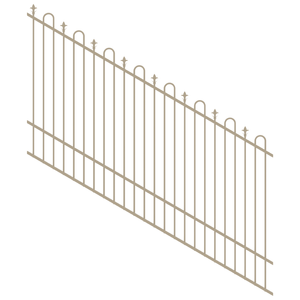 ProtectorAl 1201 - 2400 x 1500mm Paperbark Raked 16-30º Loop And Spear Top Pool Fence Panel