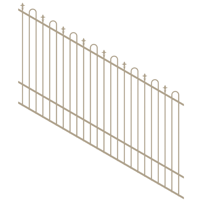 ProtectorAl 1201 - 2400 x 1500mm Paperbark Raked 16-30º Loop And Spear Top Pool Fence Panel