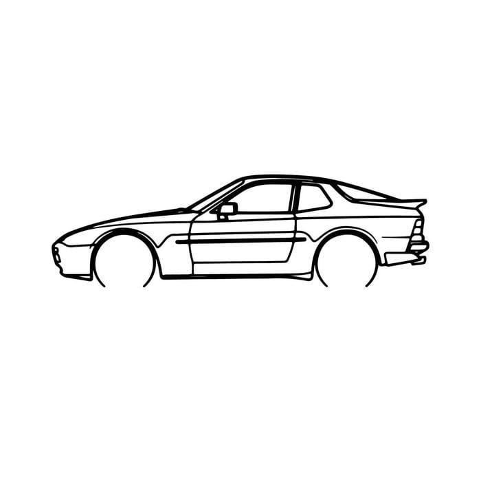 Ignite Laser Porsche 944 Turbo Silhouette Metal Wall Art Rustic Metal 23.6inch/60cm