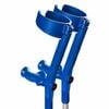 Forearm Crutches With Safety Cuff & Hinge, Lightweight & Adjustable - Blue