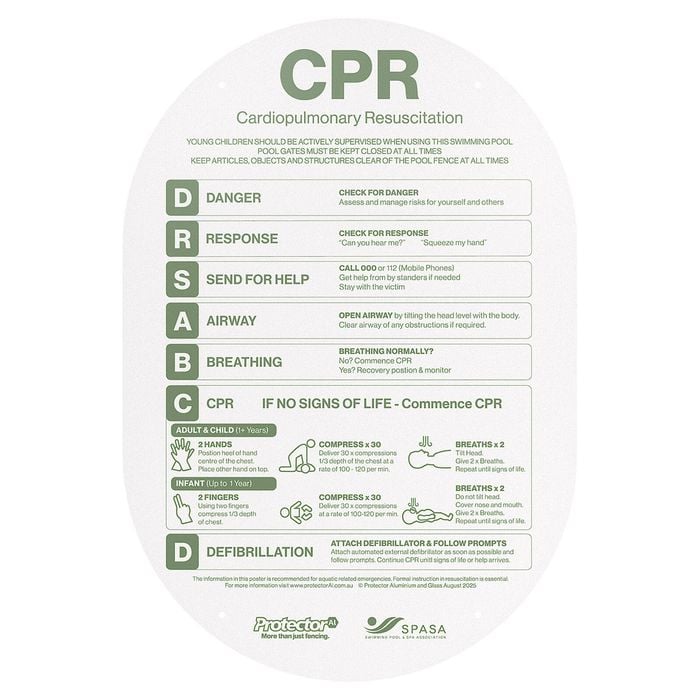 ProtectorAl 387 x 565mm Eucalyptus Oval CPR Chart