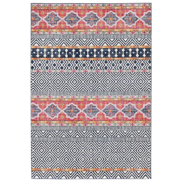 The Rug Connection Jaya 455 Navy 230x160cm - Medium Boho Pet Friendly Indoor Floor Rug