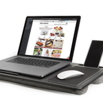 Multifunctional Lap Desk Station w Polyester Dual Bolster Cushion