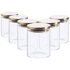 Argon Tableware Glass Storage Jar - Gold Lid - 750ml - Modern Round Scandi Organisation Container Glass Jar - Set Of 6