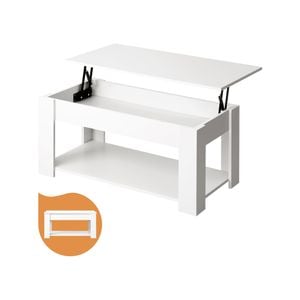 Oikiture White Lift Up Top Coffee Table