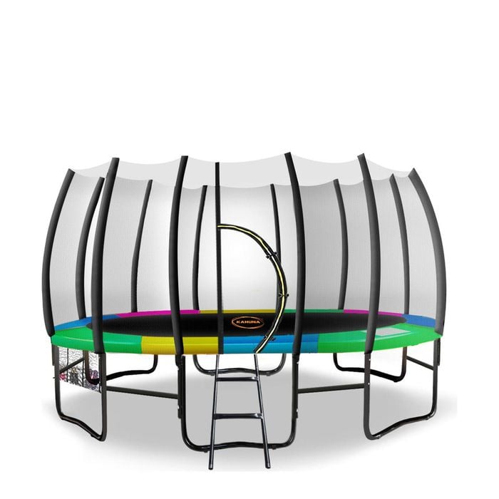 Kahuna 12ft Twister Springless Trampoline - Rainbow