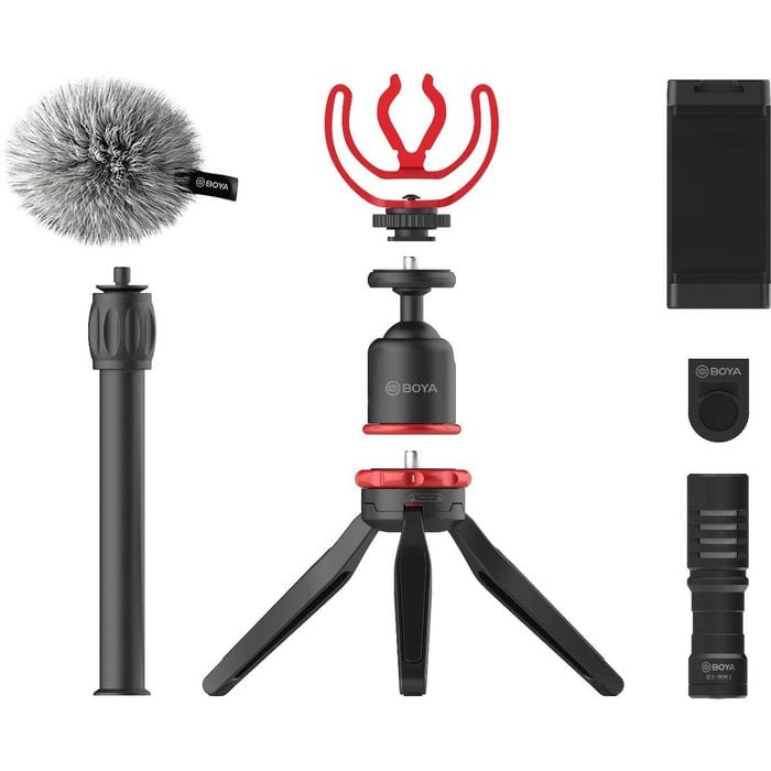BOYA BY-VG330 Smartphone Vlogging Kit w. BY-MM1,Tripod, Cold Shoe Mount & Phone Clamp