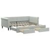 vidaXL Daybed with Trundle and Drawers Sofa Bed Single Size Light Grey Velvet