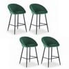 Artiss Bar Stools x4 Kitchen Dining Tub Velvet Green