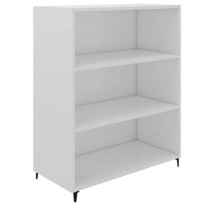 vidaXL Sideboard High Gloss White Composite Wood Cupboard Home Organiser