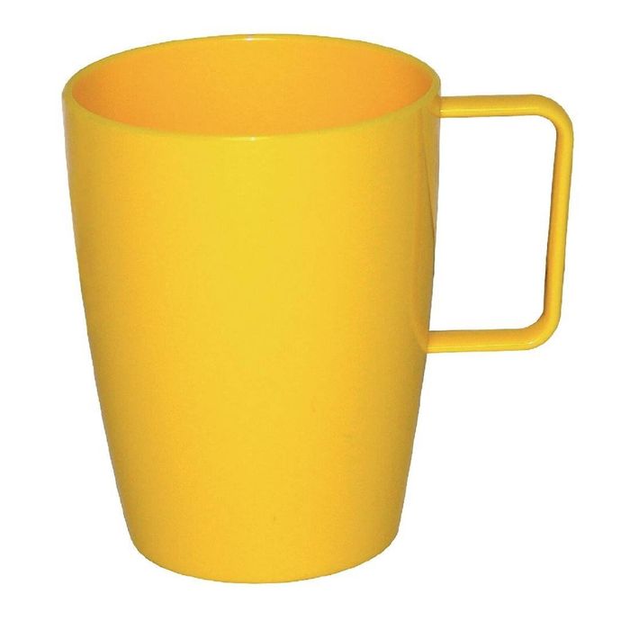Olympia Kristallon Handled Cups Polypropylene Yellow 284ml 12 Pack Reusable