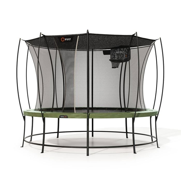Vuly Ultra 2 Pro Large 14ft Trampoline with Enclosure - Round Kids Trampolines Bundle With Shade Cover & Basketball Hoop