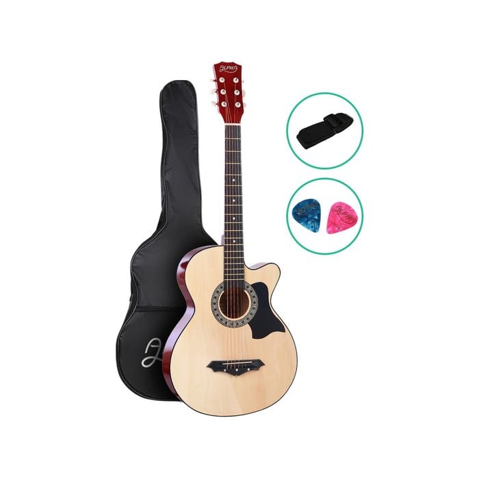 Alpha 38in Guitar Acoustic With Carry Bag