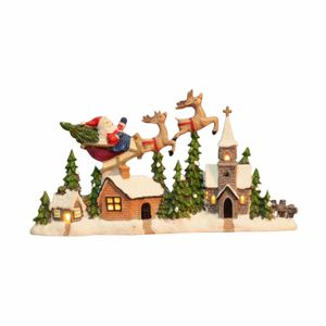 P&P Multi-Color Christmas Village Figurine Reindeer Santa Resin Ornament