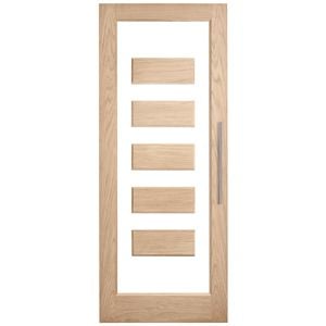 Corinthian White Oak Lumina Clear Glass External Door ALUM5CL - 820mm x 2040mm x 40mm