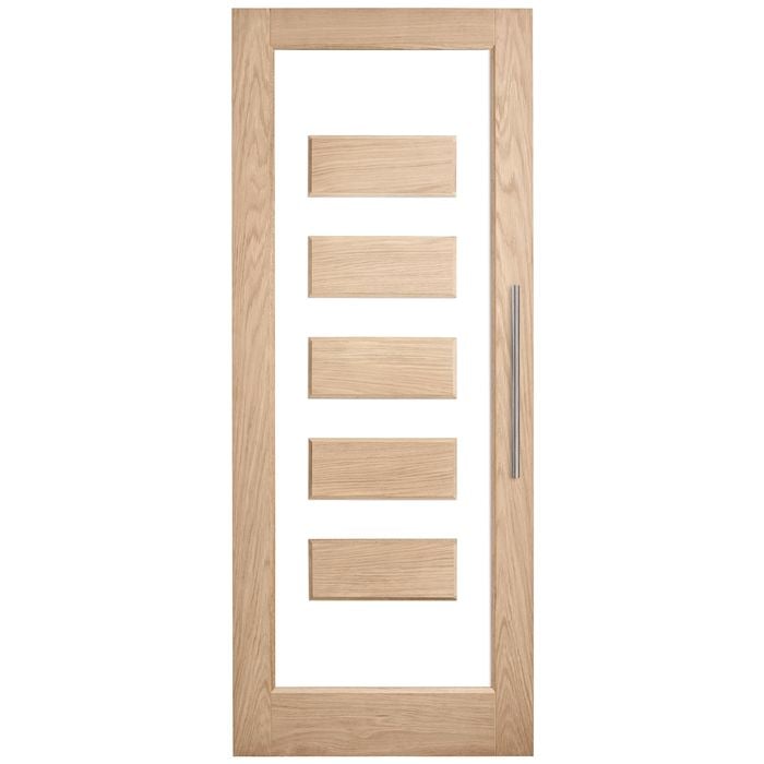 Corinthian White Oak Lumina Clear Glass External Door ALUM5CL - 820mm x 2040mm x 40mm