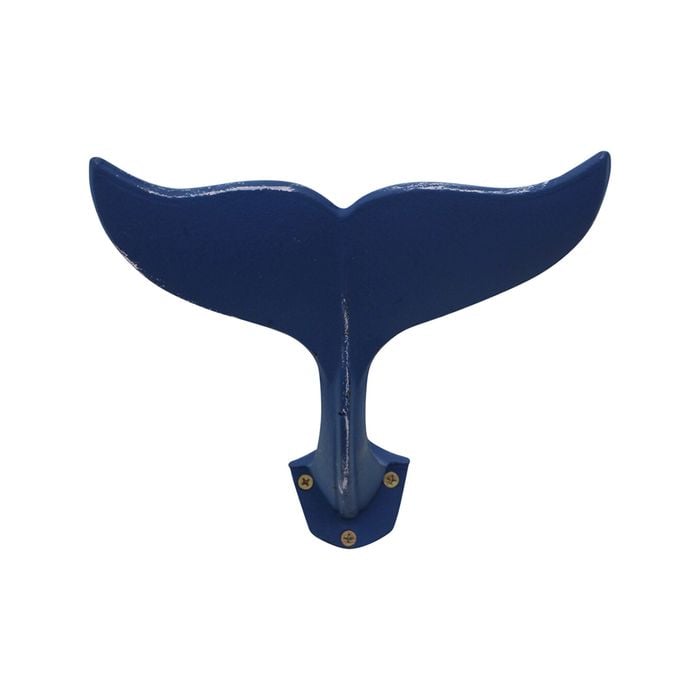 Metal 23cm Whale Tail Hook Clothes Hanger Home Decor - Blue