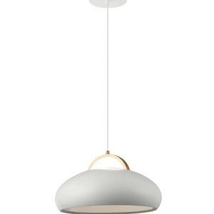 CLA Lighting Kupol Interior LED Tri-CCT Dome with Brass Highlight Pendant Light White