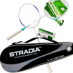 STRADIA Play Together Badminton Set (2 Racquets + Nylon Shuttlecocks)