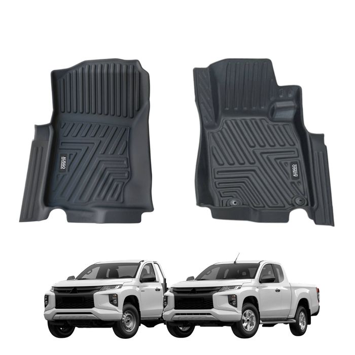 AUSGO Car Floor Mats for Mitsubishi Triton MQ MR Series Single / Extra Cab 2015-2024 All-Weather Floor Liners