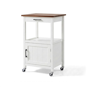 Lauft White Rolling Kitchen Island Trolley | Modern Mobile Kitchen Cart