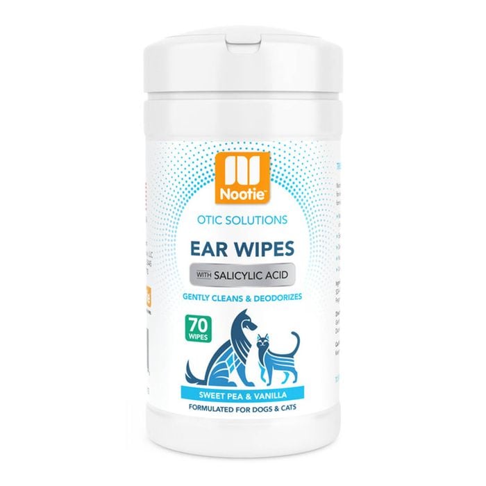 Nootie Otic Solutions Ear Wipes With Salicylic Acid For Dogs & Cats - Sweet Pea & Vanilla 70 Wipes