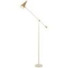 Telbix Jibara Modern Standing Floor Lamp Light Foot Switch Metal Beige Brass Satin