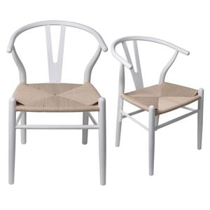 Levede 2PCS Replica Hans Wegner Dining Chairs  White