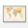 Old Retro World Map with Lakes and Rivers  Print 100% Australian Made 120x90cm  (Poster)