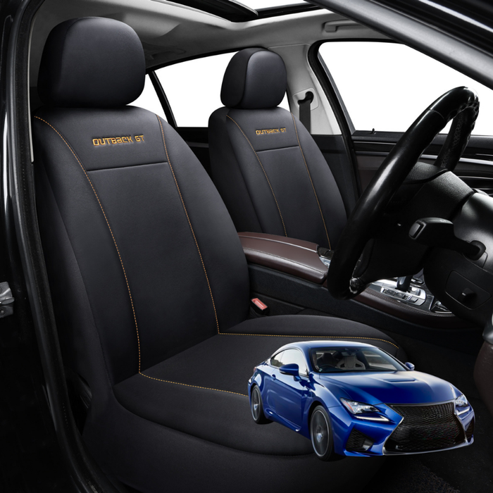 Car Seat Cover for Lexus RC 2014 - 2021 (10R) - Black-Front Only