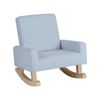 Costway Kids Rocking Lounge Chair Linen Fabric, Blue