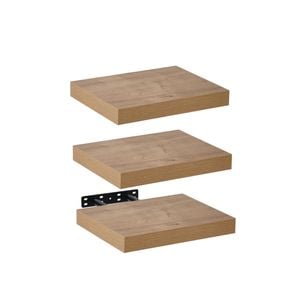 Takara Seiso Floating Wall Shelves Display Rack (Set of 3) Small 30cm Honey Oak