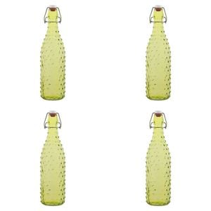 4PK Porto Pop Soda Lime Glass Bottle 30.5cm/900ml - Dot Lime
