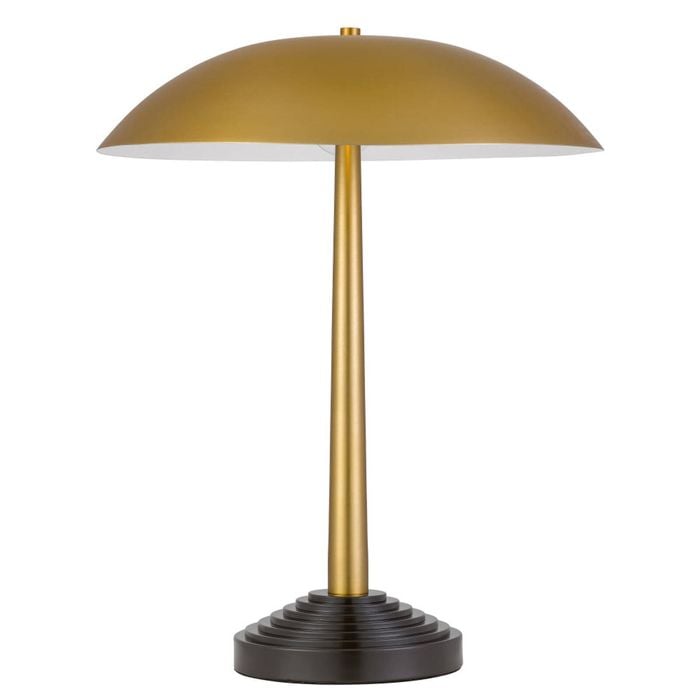 Telbix Corvus Industrial Table Desk Lamp Light Metal Antique Brass Dark Coffee Satin