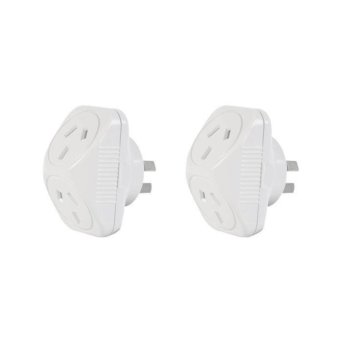 Arlec Triangular Double Adaptor - Twin Pack