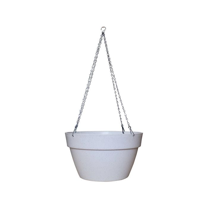 Northcote Pottery 25cm White Terrazzo Self-Watering Hanging Basket