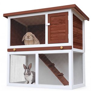 Advwin Rabbit Cage Hutch Chicken Coop Pet Playpen Enclosure Wooden w/ramp Run