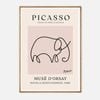 Galrie Picasso Minimalist Elephant Art Print - Iconic Line Drawing for Home Decor, Wood Frame, A1 60 x 84cm (23 x 33inch)