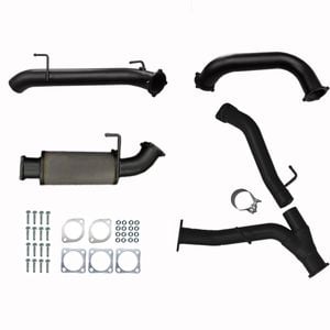 Toyota Landcruiser Exhaust 200 Series 4.5L V8 Twin 3" To Single 3.5" DPF Back With Mid Muffler Black Aluminised Steel