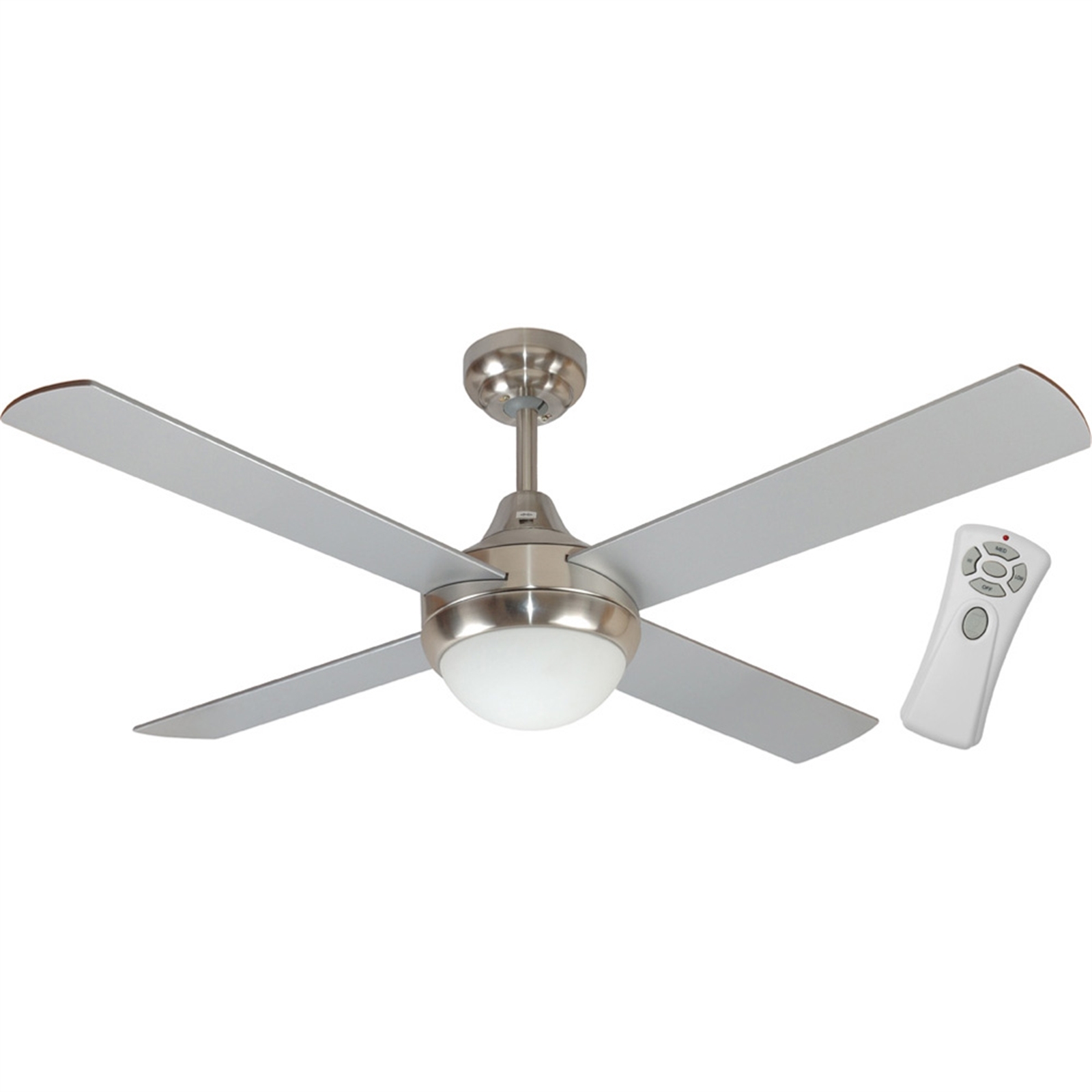 Mercator 120cm Brushed Chrome Glendale Ceiling Fan With Light And Remote product image