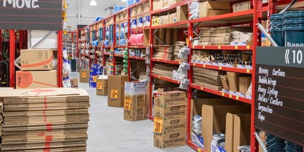 Preston packing and moving supplies aisle