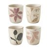 4pc Ecology Hand Drawn Floral Silhouettes Cecile Latte Cup Set 210ml