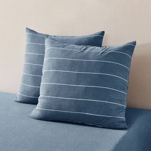 Dreamaker Jersey Luxe 100% Cotton European Pillowcase Twin Pack Denim