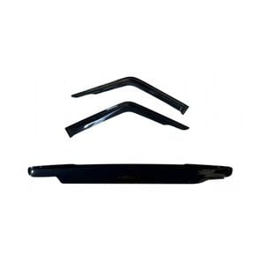 Tinted Black Bonnet Protector & Weathershields For Toyota Landcruiser 2001-2006