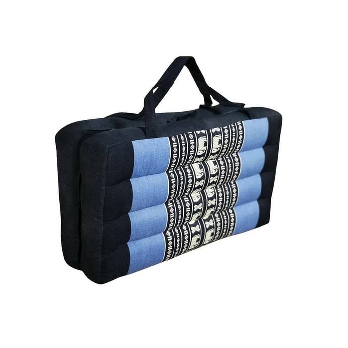 Handmade 2-fold Meditation Cushion - Thai Kapok Yoga Mat With Portable Handle