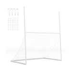 Costway 2-in-1 Football Training Equipment All Weather Soccer Goal White