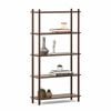 5 Tier Tall Bookshelf Case in Light Walnut Wood Mid-Century Scandinavian Design