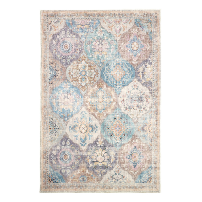 Fab Habitat 240x330cm Multicolour Chighu Distressed Machine Washable Rug